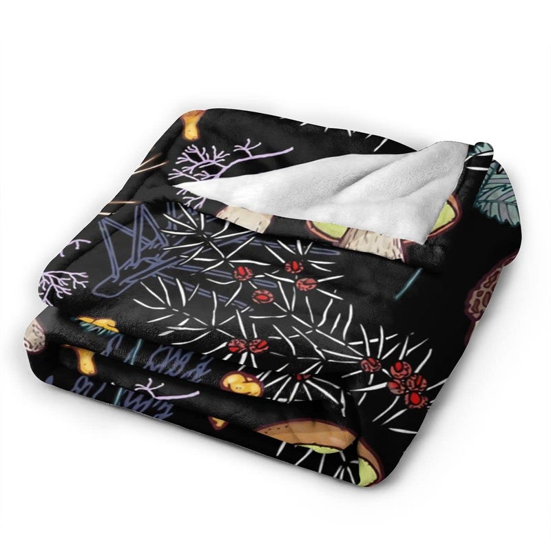 ARTIEMASTER Dark Wild Forest Mushrooms Blanket for Adult Soft and Lightweight Mushroom Gift Flannel Throw Suitable for Use in Bed, Living Room and Travel 50"x40" for Kid - Image 2